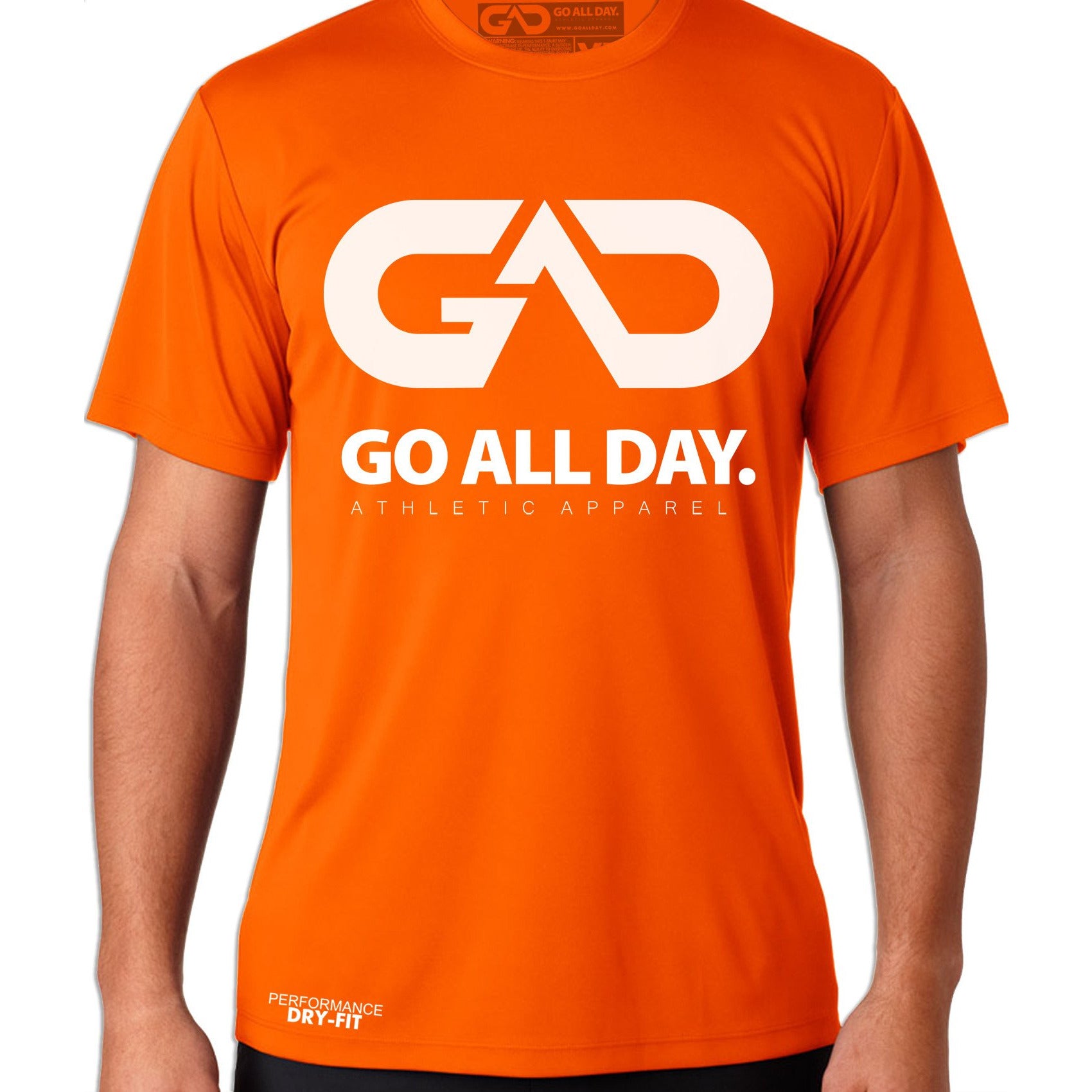 DRY-FIT Mens Tee (Neon Orange) Performance