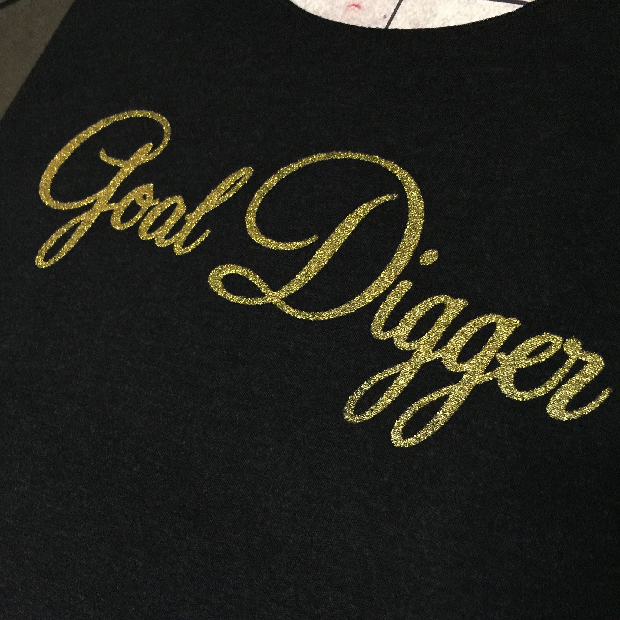 "GOAL DIGGER" Signature Series Racerback Tank (Black w/ Glitter Gold)